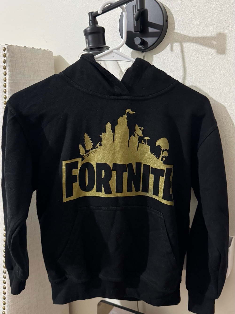 Fortnite Kids Black Hoodie with Gold Logo